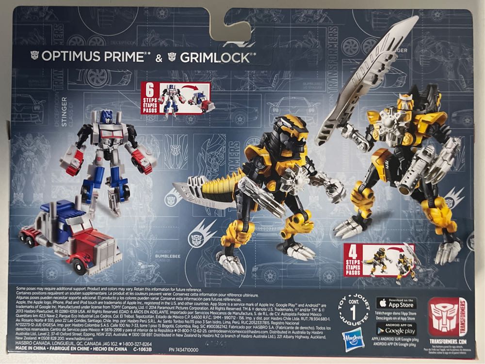Optimus Prime & Grimlock - Hasbro (Transformers: Age Of Extinction) action figure collectible [Barcode 653569984047] - Main Image 2