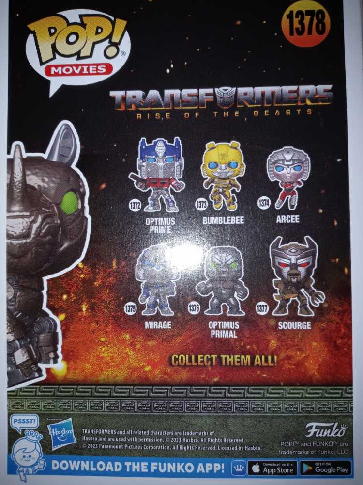 Transformers 1378 Rise Of The Beasts Rhinox - Funko (Funko Pop! Movies) action figure collectible [Barcode 889698735735] - Main Image 2
