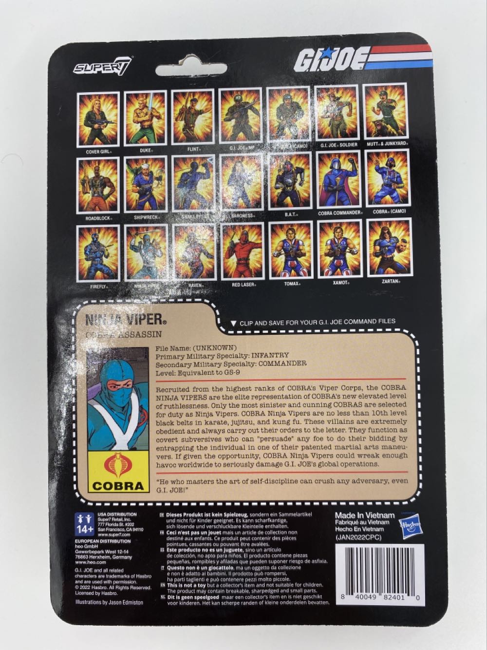 G.I.Joe: Ninja Viper - Super7 (ReAction Figures) action figure collectible - Main Image 3