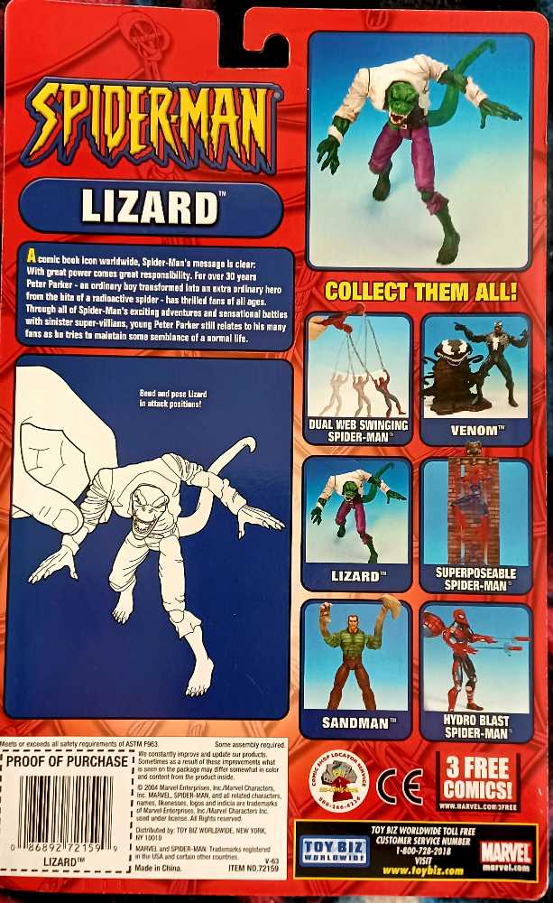 Marvel Legends Toybiz Lizard - Toybiz (Marvel Legends) action figure collectible [Barcode 086892721599] - Main Image 2