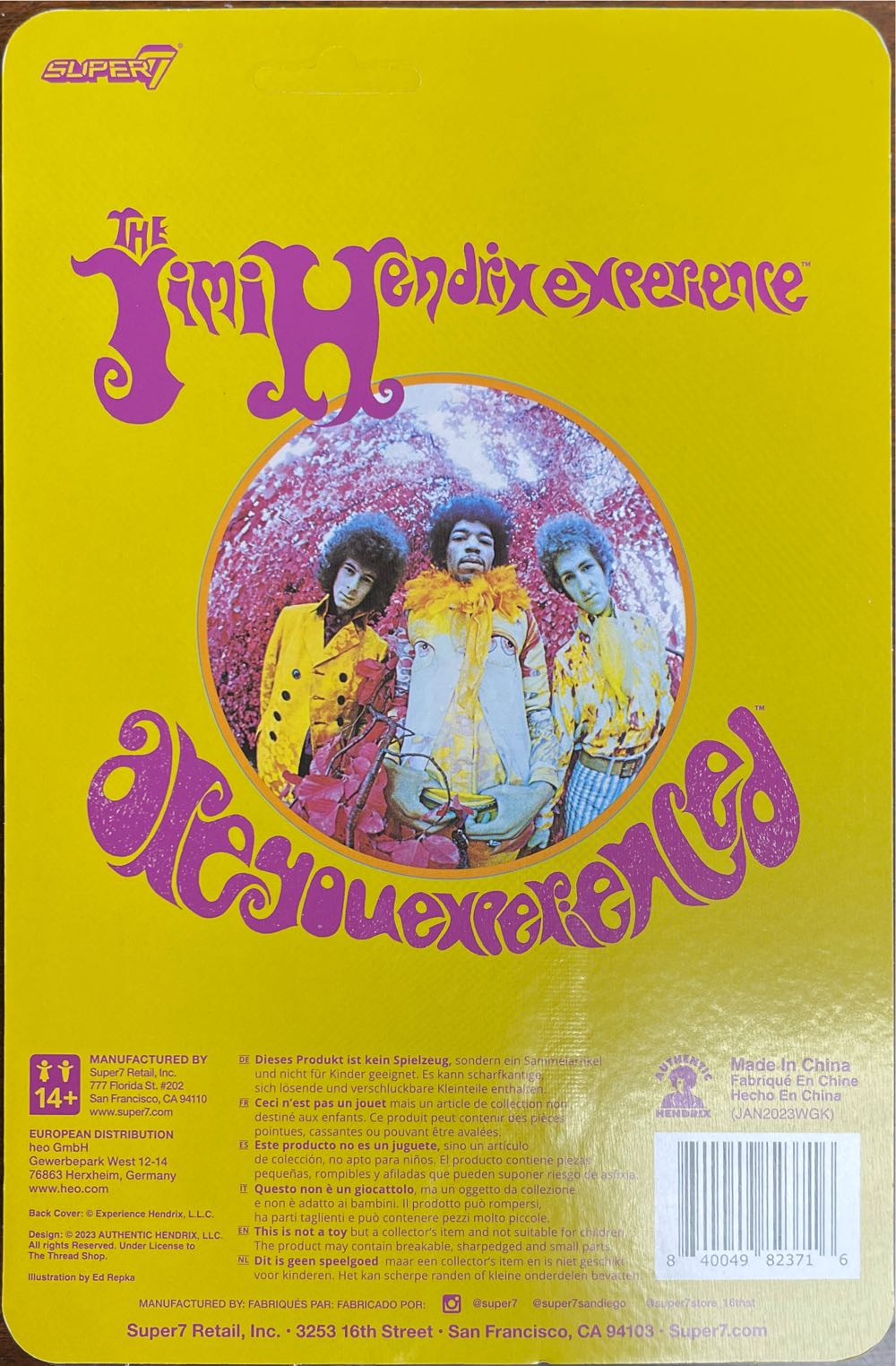 Jimi Hendrix - Super 7 (Super 7 Reaction) action figure collectible [Barcode 840049823716] - Main Image 2