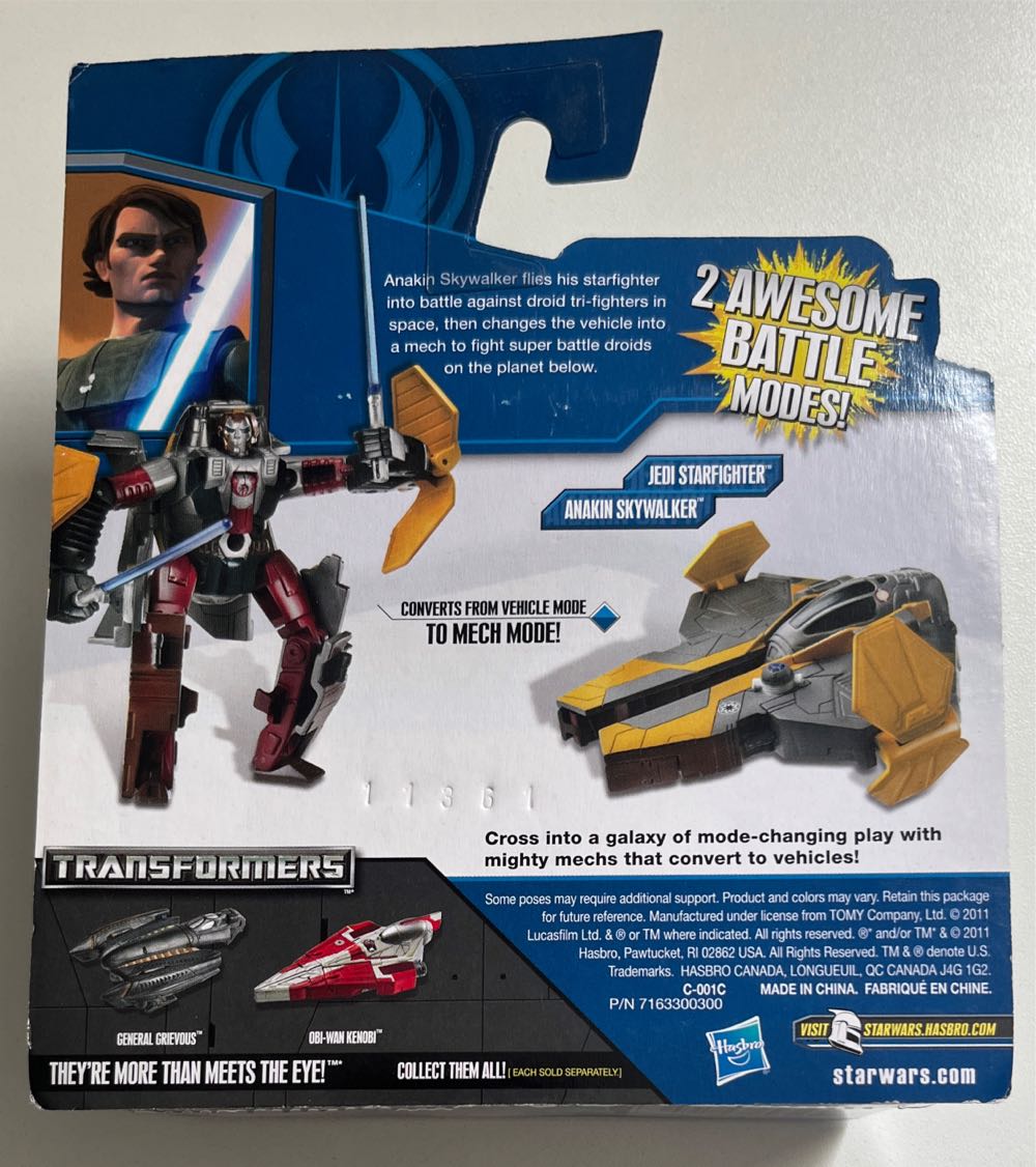 Anakin Skywalker to Jedi Star fighter - Hasbro (Transformers: Crossovers) action figure collectible [Barcode 653569628170] - Main Image 2