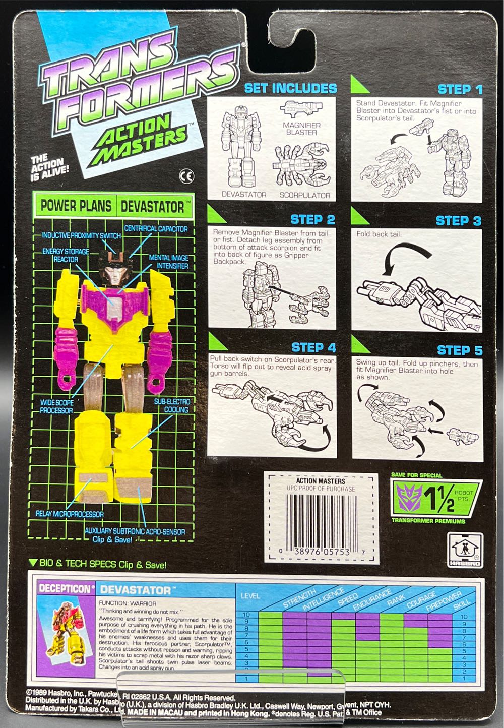 Devastator with Scorpulator - Hasbro (Transformers G1 ActionMasters) action figure collectible [Barcode 038976057537] - Main Image 2