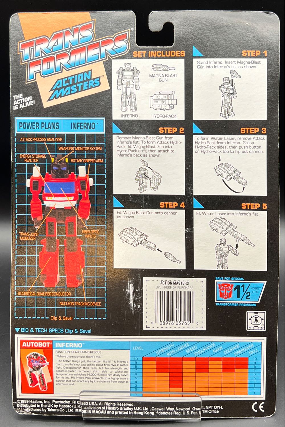 Inferno with Hydro-Pack - Hasbro (Transformers G1 ActionMasters) action figure collectible [Barcode 038976057650] - Main Image 2