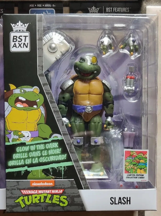 BST AXN Teenage Mutant Ninja Turtles: Slash-"Glow In The Dark” Variant - The Loyal Subjects (TMNT BST AXN) action figure collectible [Barcode 810122580232] - Main Image 3