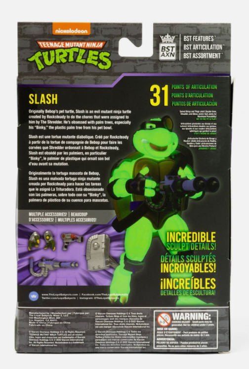 BST AXN Teenage Mutant Ninja Turtles: Slash-"Glow In The Dark” Variant - The Loyal Subjects (TMNT BST AXN) action figure collectible [Barcode 810122580232] - Main Image 4