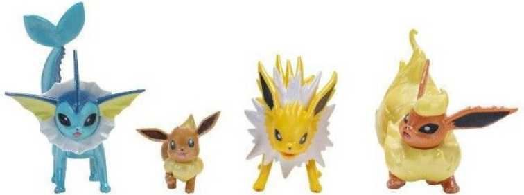 Eevee, Vaporeon, Flareon & Jolteon  - Jazwares LLC (Pokémon) action figure collectible [Barcode 191726451242] - Main Image 2