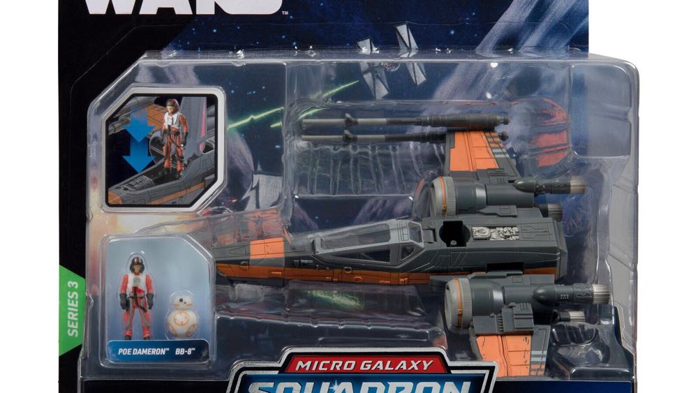 Poe Dameron’s T-70 X-Wing - Disney / Jazwares (Micro Galaxy Squadron (Starfighter Class)) action figure collectible [Barcode 191726479352] - Main Image 2
