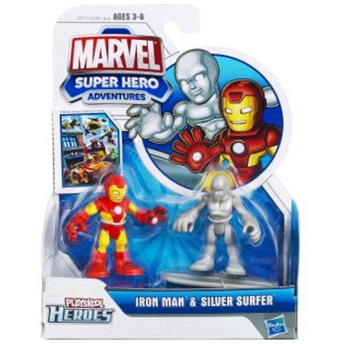 Playskool Marvel Super Hero Adventures Iron Man & Silver Surfer  action figure collectible [Barcode 653569605232] - Main Image 1