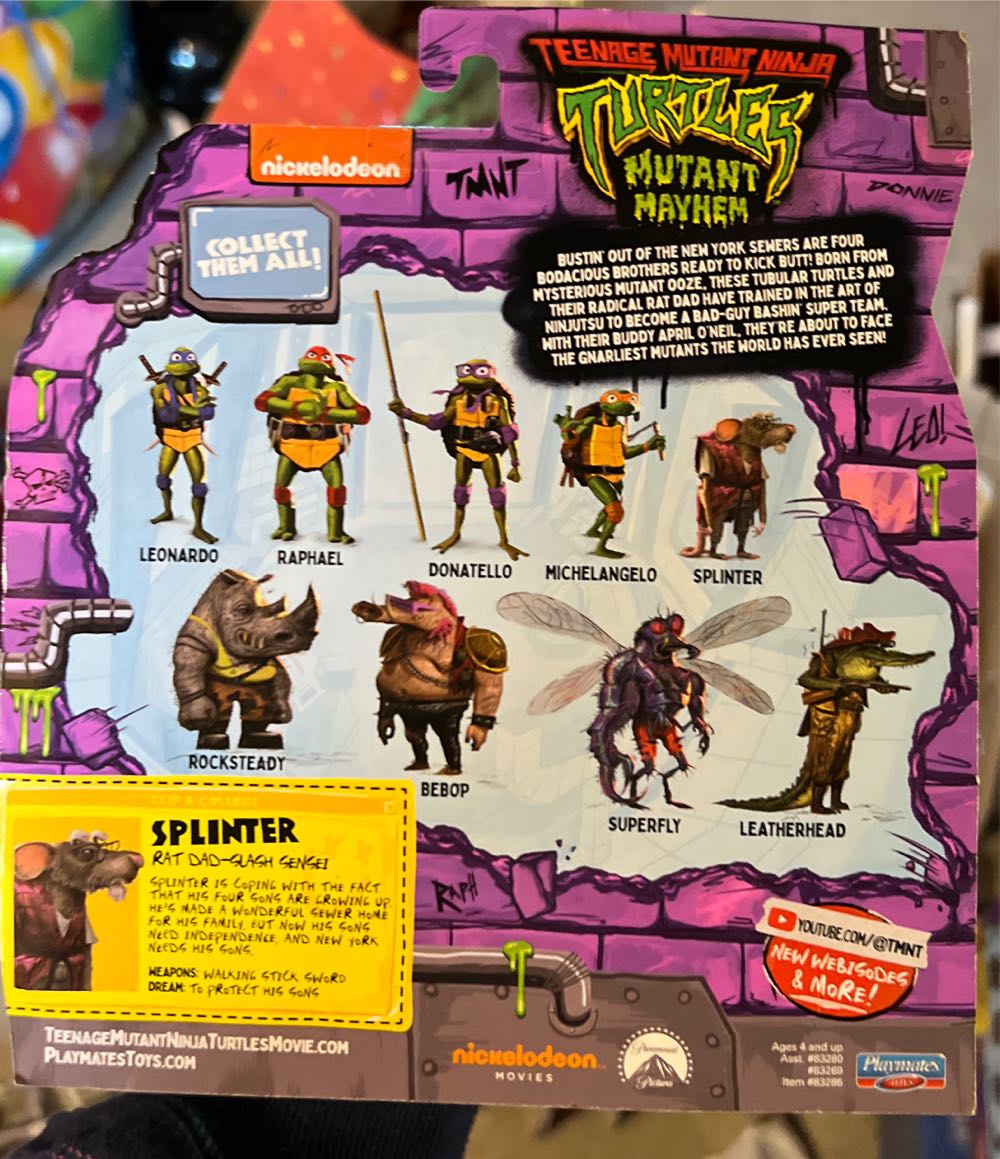 Splinter - Playmates (TMNT) (Teenage Mutant Ninja Turtles: Mutant Mayhem) action figure collectible [Barcode 043377832867] - Main Image 2