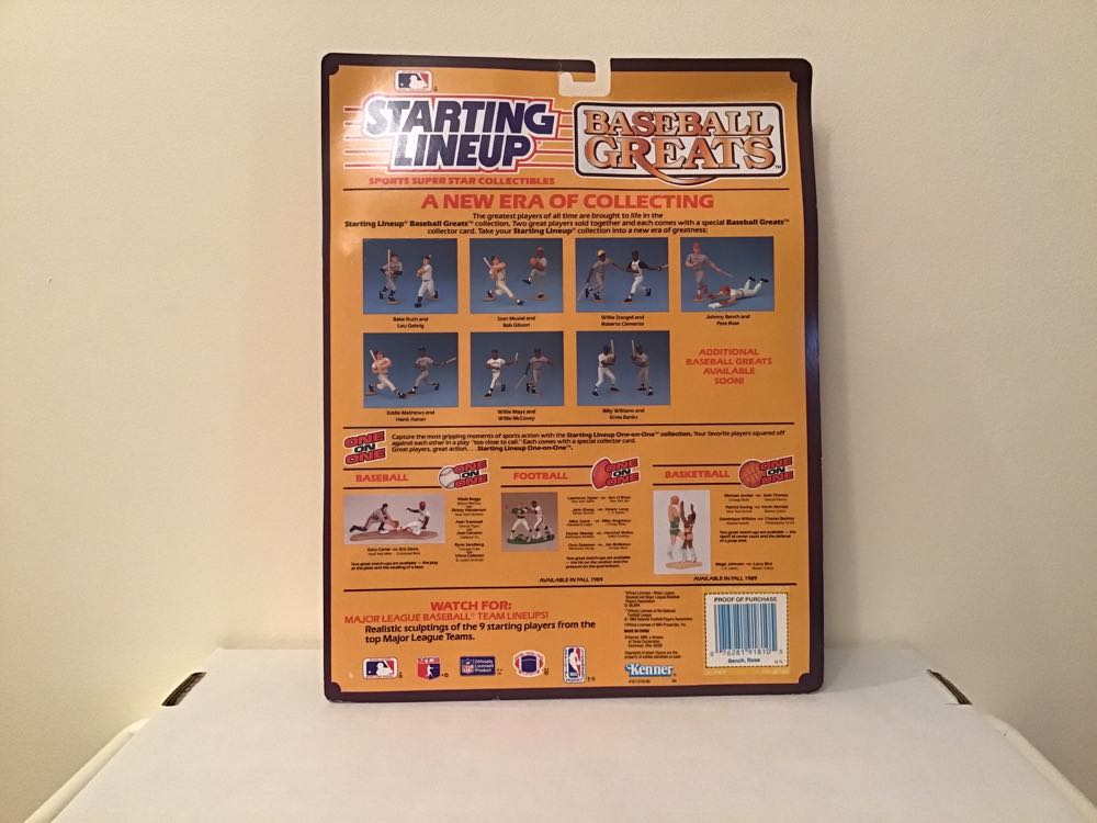 Johnny Bench / Pete Rose - Kenner (Baseball Greats) action figure collectible - Main Image 2