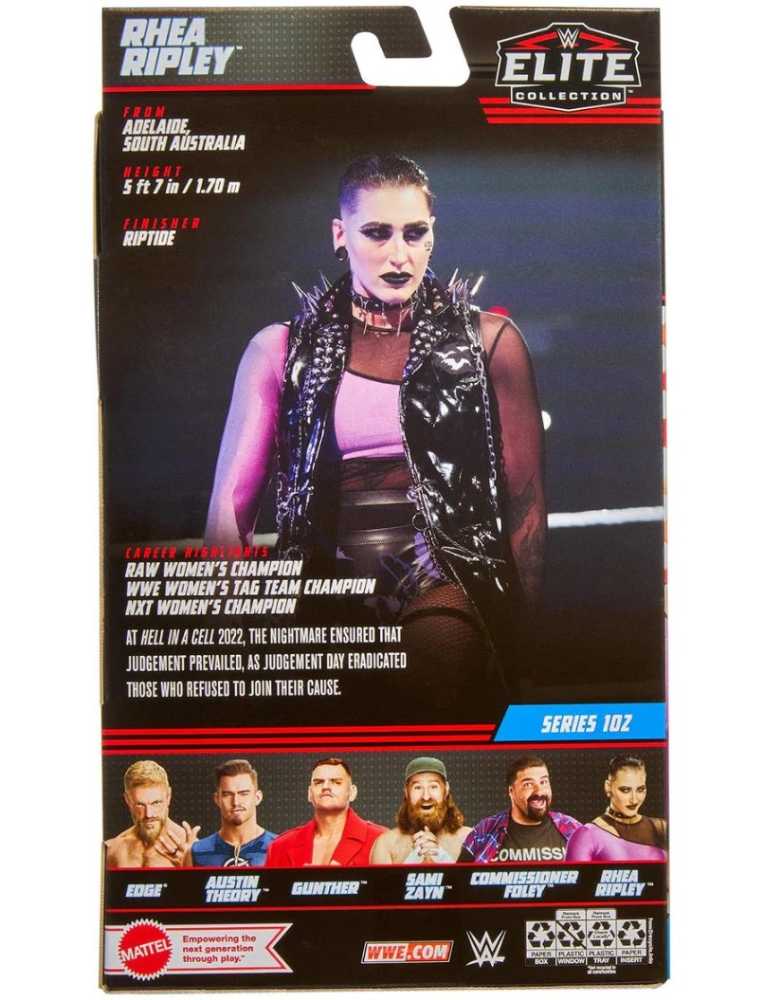 Rhea Ripley - Elite Series 102 - Mattel Wwe (Wwe Elite) action figure collectible [Barcode 194735105397] - Main Image 2