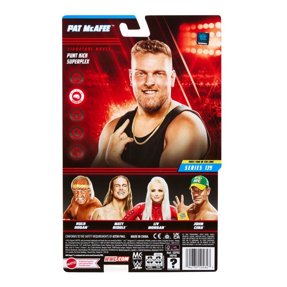 Pat McAfee Basic 139 - Mattel Wwe (WWE Basic Series 139) action figure collectible [Barcode 194735105847] - Main Image 3