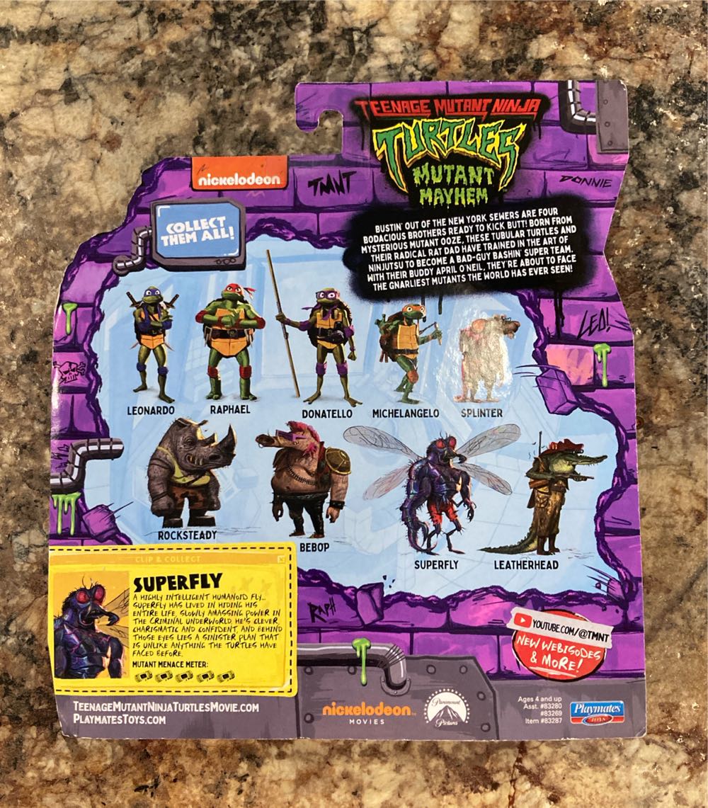 Superfly - Playmates -Mutant Mayhem (Teenage Mutant Ninja Turtles: Mutant Mayhem) action figure collectible [Barcode 043377832874] - Main Image 3