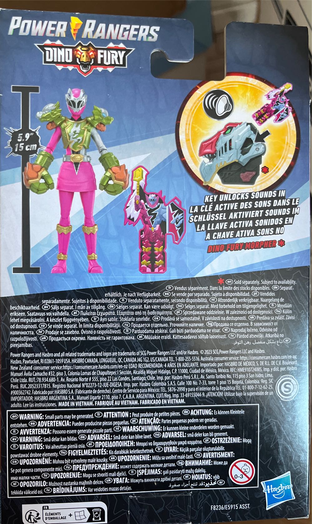 Power Rangers Dino Fury Smash Armor Pink Ranger 6-inch Power Rangers Action Figures Make Great Gifts For Boys And Girls Ages 4 And Up  action figure collectible [Barcode 195166215327] - Main Image 3