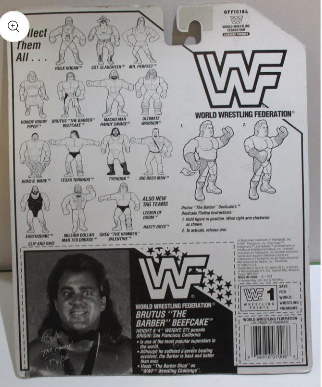 Hasbro Series #3 - WWF Hasbro (Brutus “The Barber” Beefcake) action figure collectible - Main Image 2