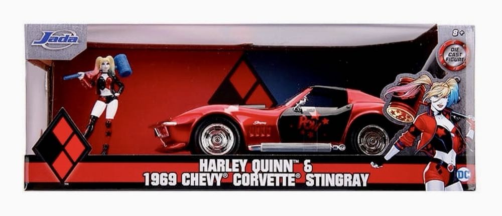 Jada 1:24 Harley Quinn & 1969 Chevy Corvette Stingray Die-cast - JADA TOYS, Inc. (Harley Quinn) action figure collectible [Barcode 801310311967] - Main Image 2