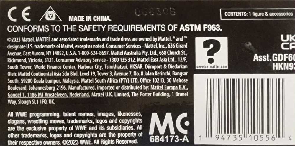 Gunther - Mattel (WWE Mattel Elite Series 102) action figure collectible [Barcode 194735105564] - Main Image 4
