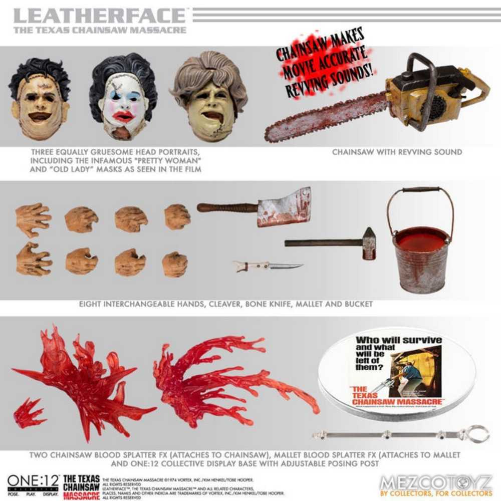 Leatherface One:12 - Mezco Toyz (The Texas Chainsaw Massacre) action figure collectible [Barcode 696198775259] - Main Image 2