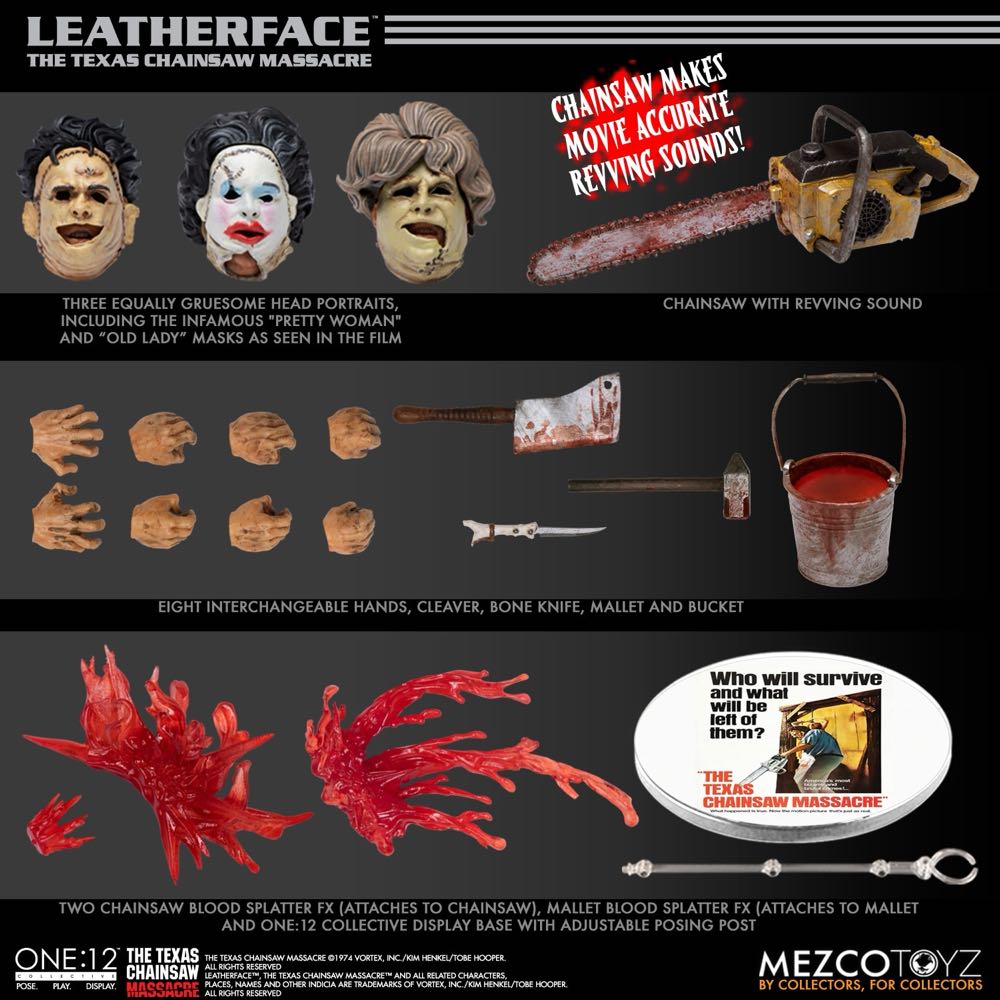 Leatherface One:12 - Mezco Toyz (The Texas Chainsaw Massacre) action figure collectible [Barcode 696198775259] - Main Image 4