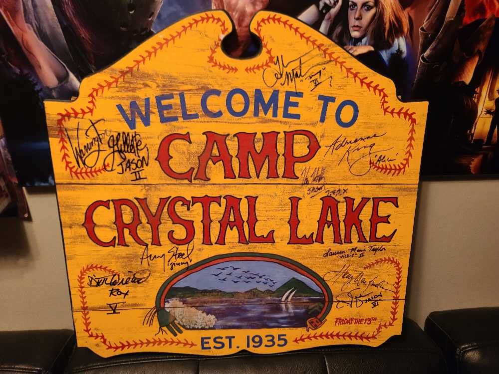 Spirit Of Halloween Crystal Lake F13 Signed Sign - Spirit Halloween action figure collectible - Main Image 3