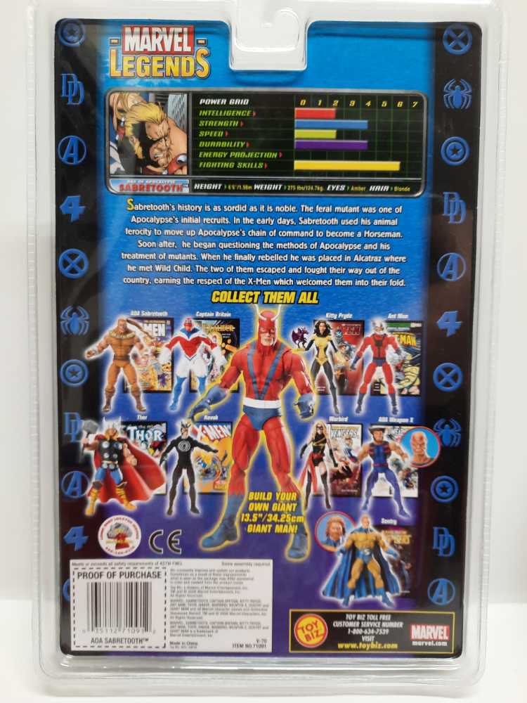 Sabretooth (Age Of Apocalypse) - Toy Biz (Marvel: Legends: 6”) action figure collectible [Barcode 035112710912] - Main Image 2