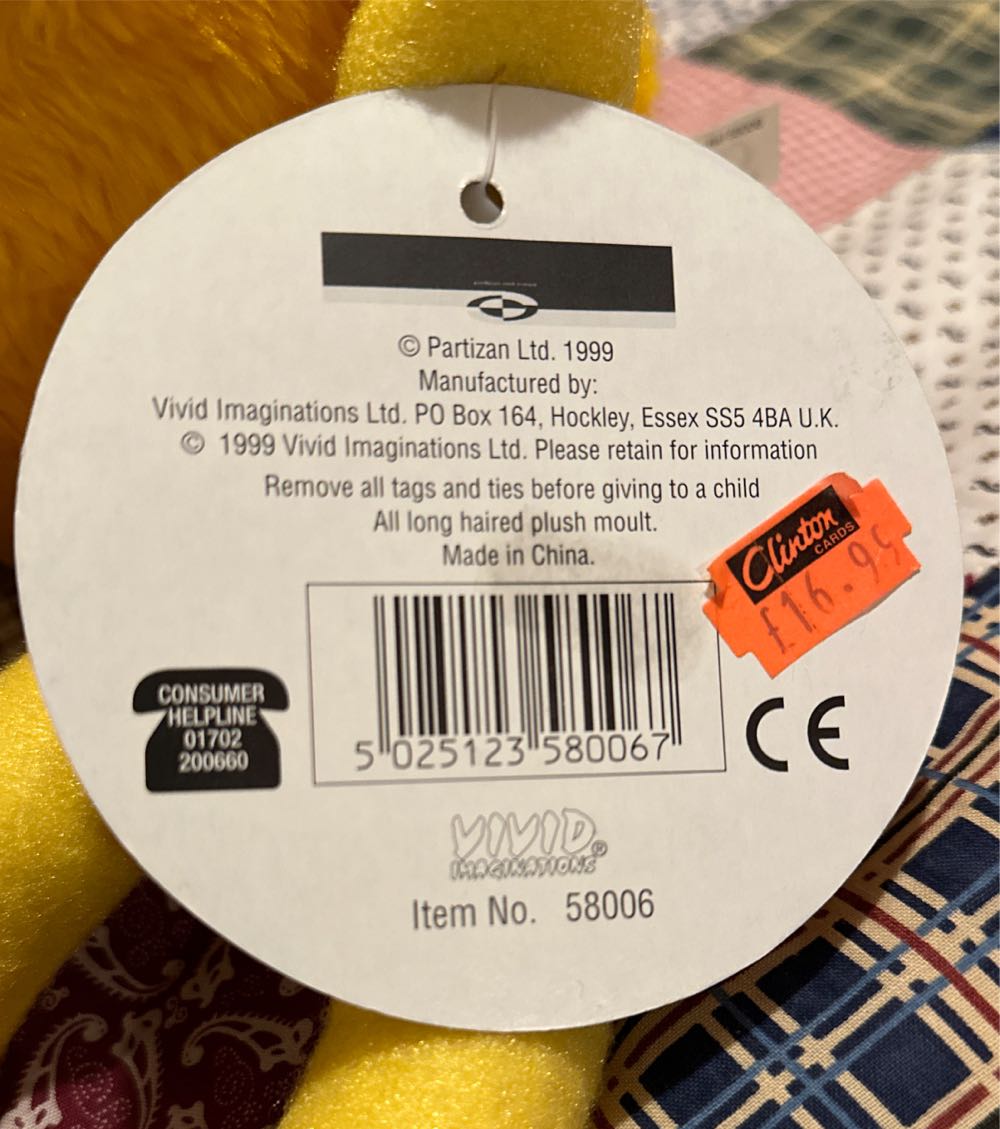 Flat Eric Levi Advert Soft Plush Toy Vivid Imaginations Large 59cm - Vivid Imaginations action figure collectible [Barcode 5025123580067] - Main Image 3