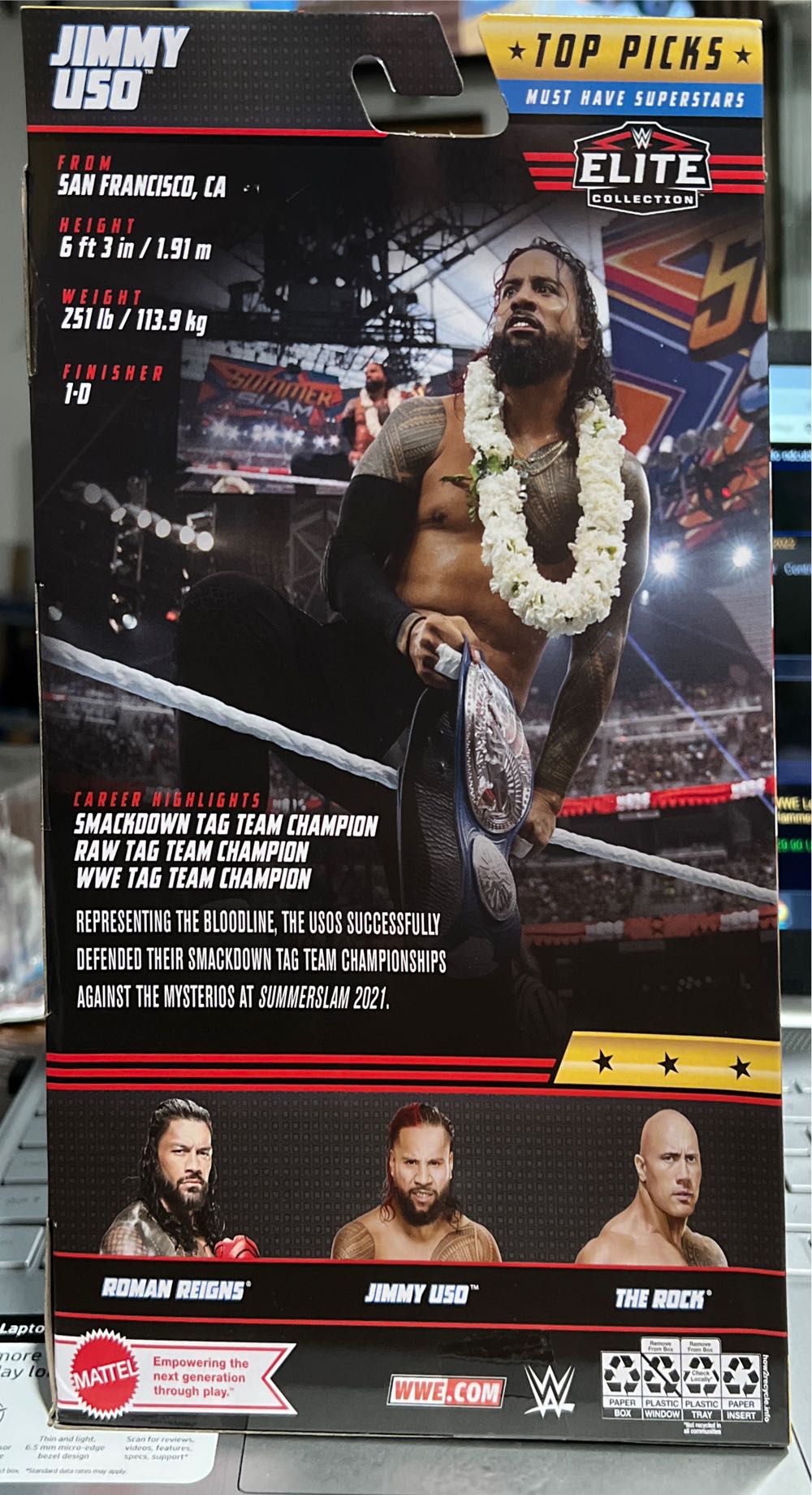 Jimmy Uso - Mattel Wwe (WWE) action figure collectible - Main Image 2