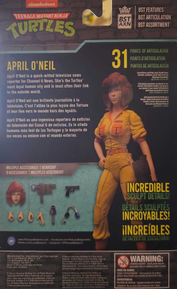 Bst Axn TMNT- April O’Neil (The Reporter) - Nickelodeon (The Loyal Subjects: BST AXN (TMNT)) action figure collectible [Barcode 810122580195] - Main Image 2
