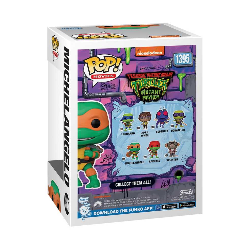 TMNT: Funko Pop! Teenage Mutant Ninja Turtles: Mutant Mayhem Michelangelo #1395 - Funko (Teenage Mutant Ninja Turtles: Mutant Mayhem) action figure collectible [Barcode 889698723367] - Main Image 2