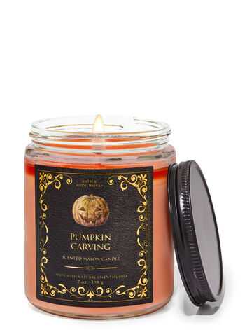 CANDLE: Halloween Bath & Bodyworks Pumpkin Carving Single Wick 2023 - Bath & Bodyworks Candle (Halloween Candles) action figure collectible [Barcode 8601732666766] - Main Image 4