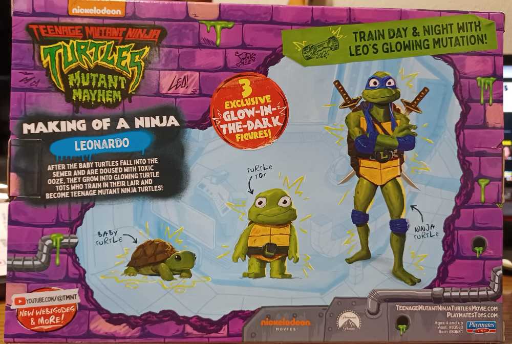Playmates Teenage Mutant Ninja Turtles: Mutant Mayhem Leonardo-Making Of A Ninja - Playmates (Teenage Mutant Ninja Turtles) action figure collectible [Barcode 043377835813] - Main Image 2