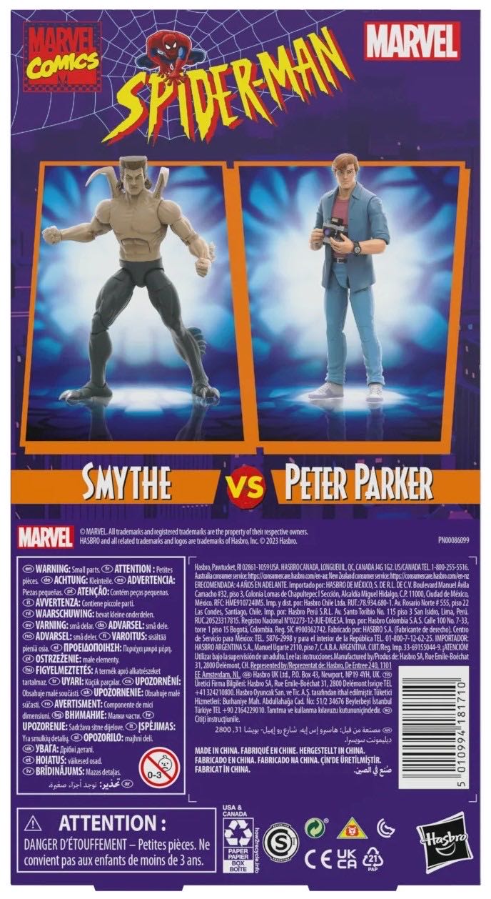 Smythe vs. Peter Parker (2-Pack) - Hasbro (Marvel Legends Spider-Man TAS) action figure collectible [Barcode 5010994181710] - Main Image 3