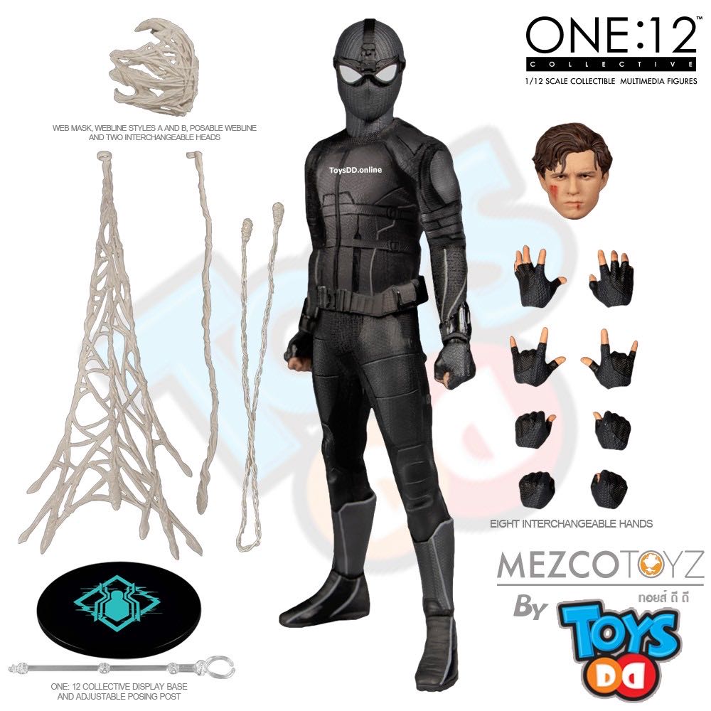 Spider-man Stealth Suit - Mezco ONE:12 (Spider-man Tom Holland) action figure collectible - Main Image 4