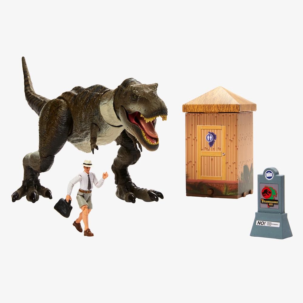 Jurassic Park: Tyrannosaurus Rex (Outhouse Chaos Set) - Mattel (Jurassic Park: Hammond Collection) action figure collectible - Main Image 3
