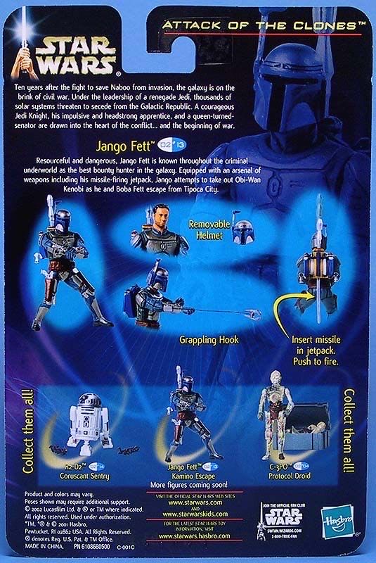 Star Wars: Jango Fett (Kamino Escape) (II-13) - Hasbro (Star Wars: Episode II: Attack of the Clones) action figure collectible - Main Image 3