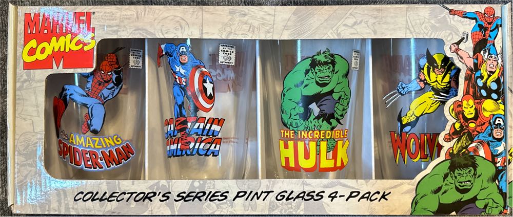Marvel Collector Series Pint Glass 4 - Pack  action figure collectible [Barcode 674449099019] - Main Image 2