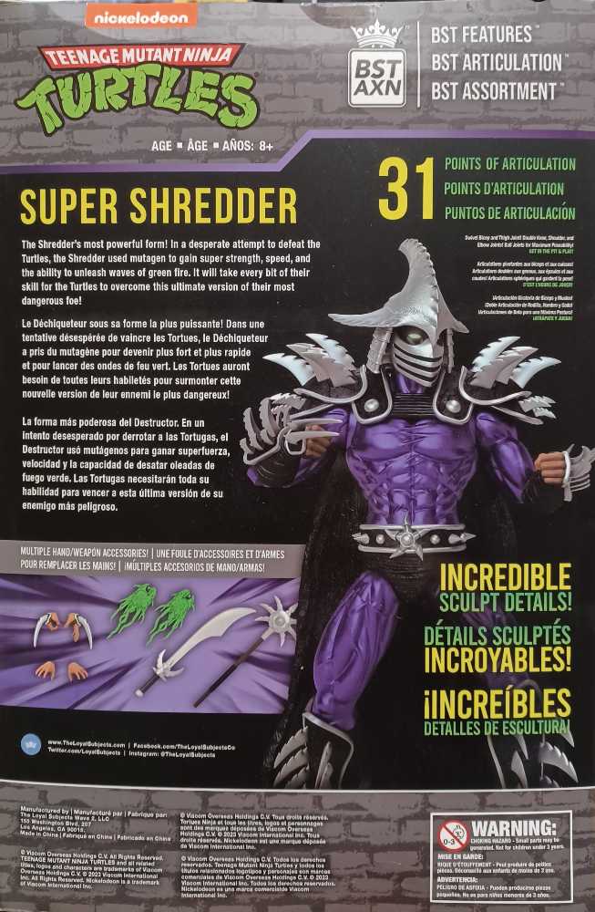 BST AXN Teenage Mutant Ninja Turtles: Super Shredder-Glow in the Dark Variant  - The Loyal Subjects (TMNT BST AXN) action figure collectible [Barcode 810122580584] - Main Image 2