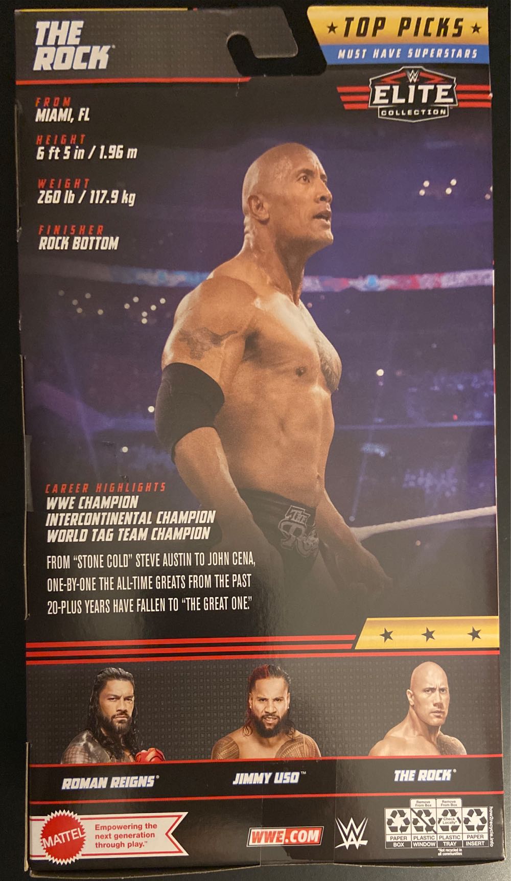 Rock Elite Top Picks - Mattel (WWE *Top Picks* Elite Collection) action figure collectible [Barcode 194735105724] - Main Image 2