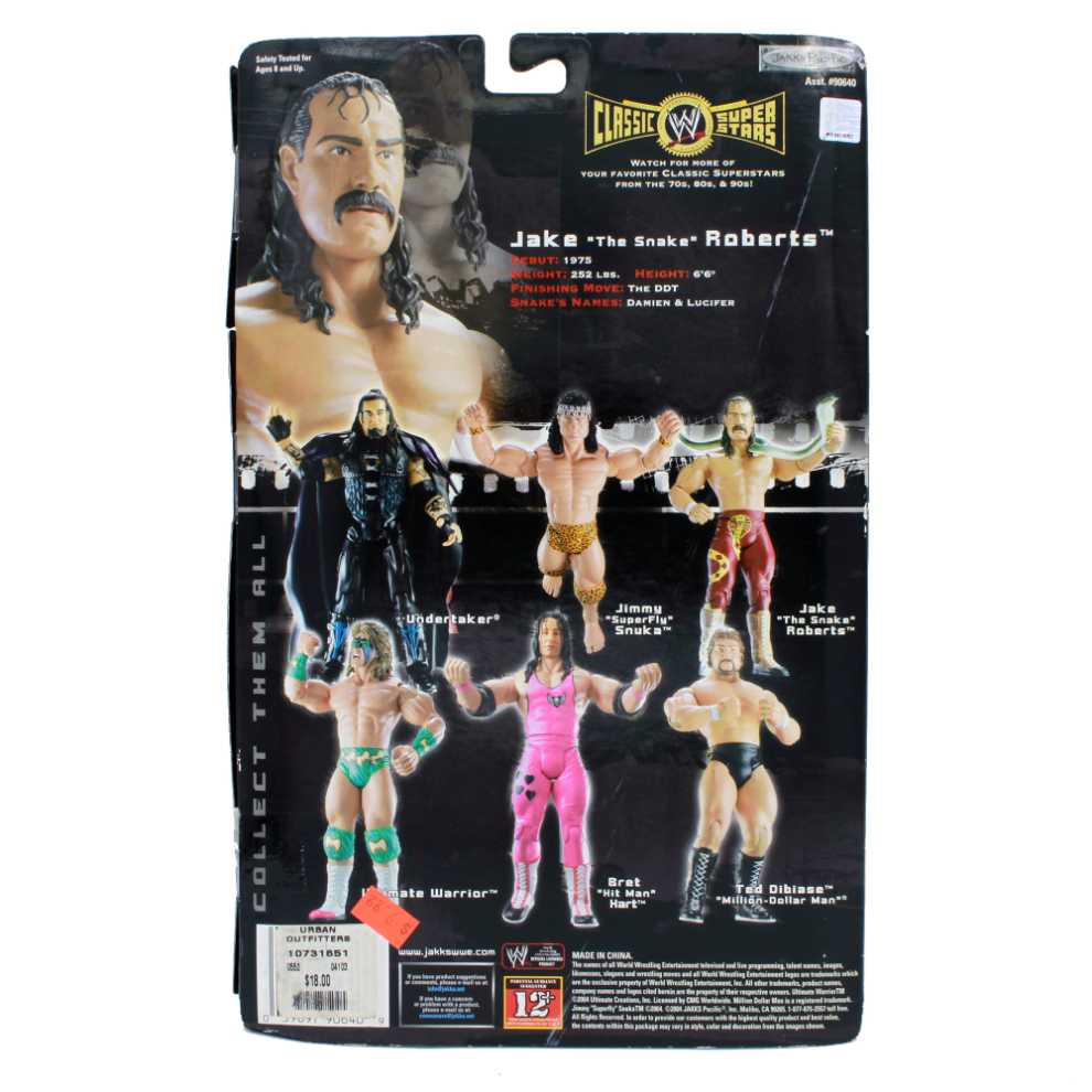 Jakks Pacific Classic WWE Superstars Jake The Snake Roberts (Signed)  action figure collectible - Main Image 2