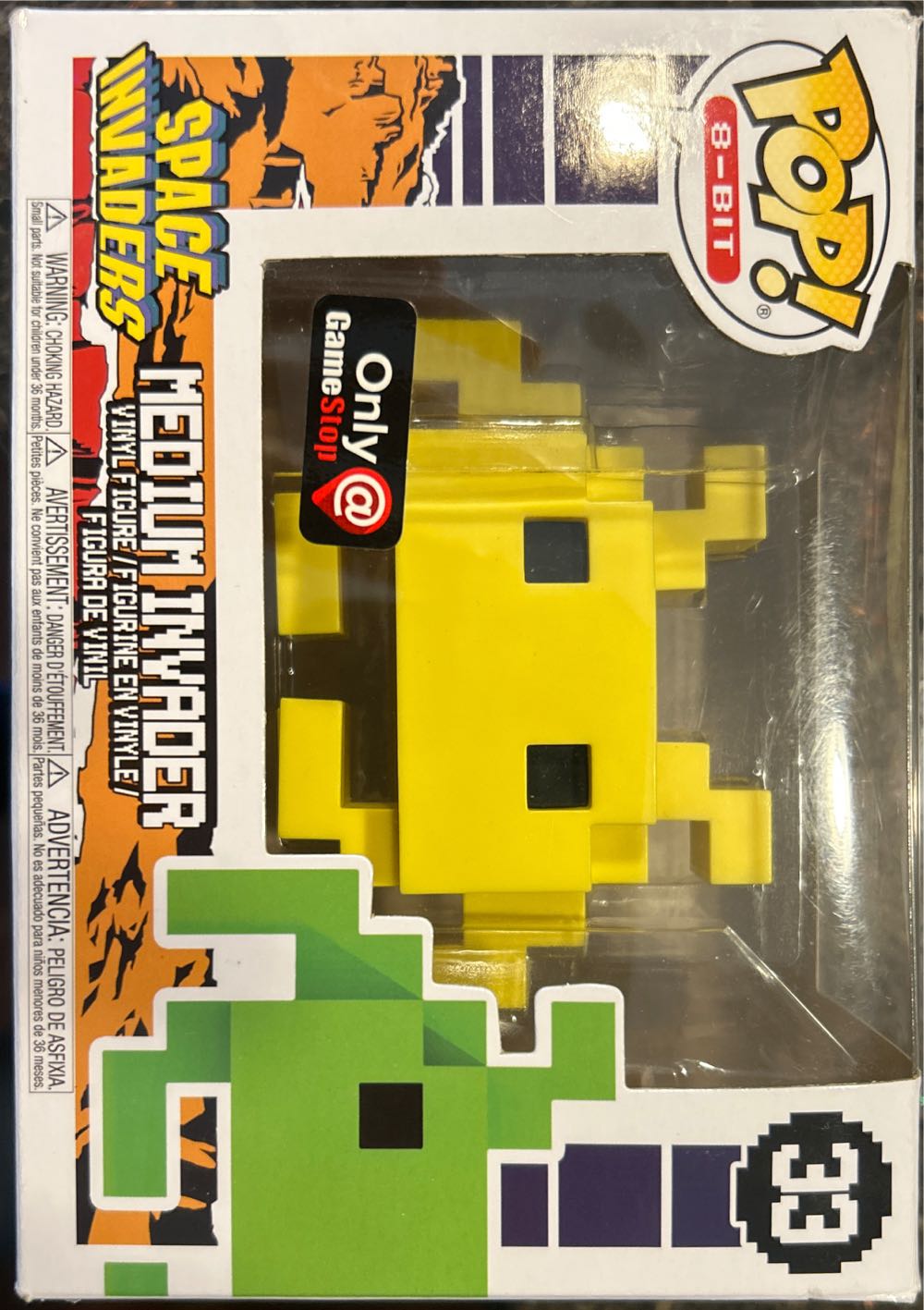 Funko Pop! #33 Medium Invader #33 Vinyl 8 Bit Space Exclusive Invaders Pop Gitd Gamestop Yellow  action figure collectible [Barcode 889698306065] - Main Image 2