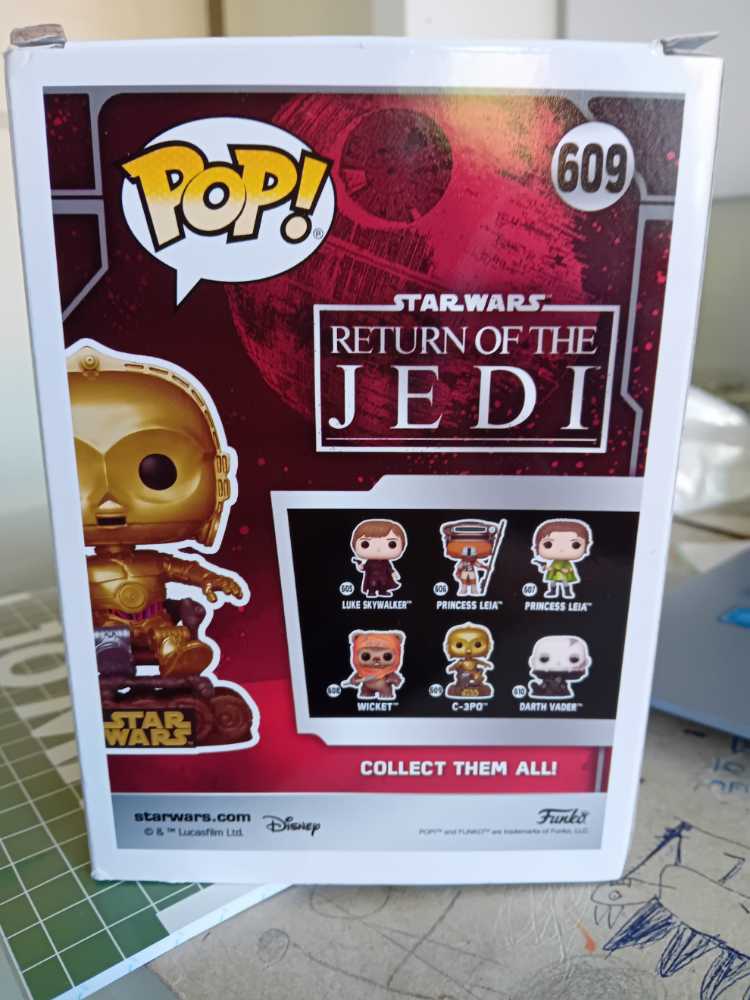 Pops- C3PO in the Chair #609 - Funko Pop Star Wars (Star Wars 40th Anniversary Return oh the Jedi) action figure collectible [Barcode 889698707442] - Main Image 3