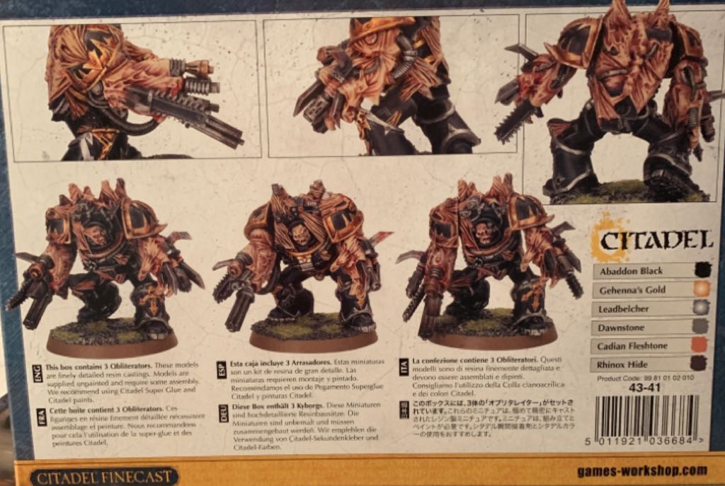 Warhammer 40K: Chaos Space Marine Obliterators - Citadel Finecast action figure collectible [Barcode 5011921036684] - Main Image 2