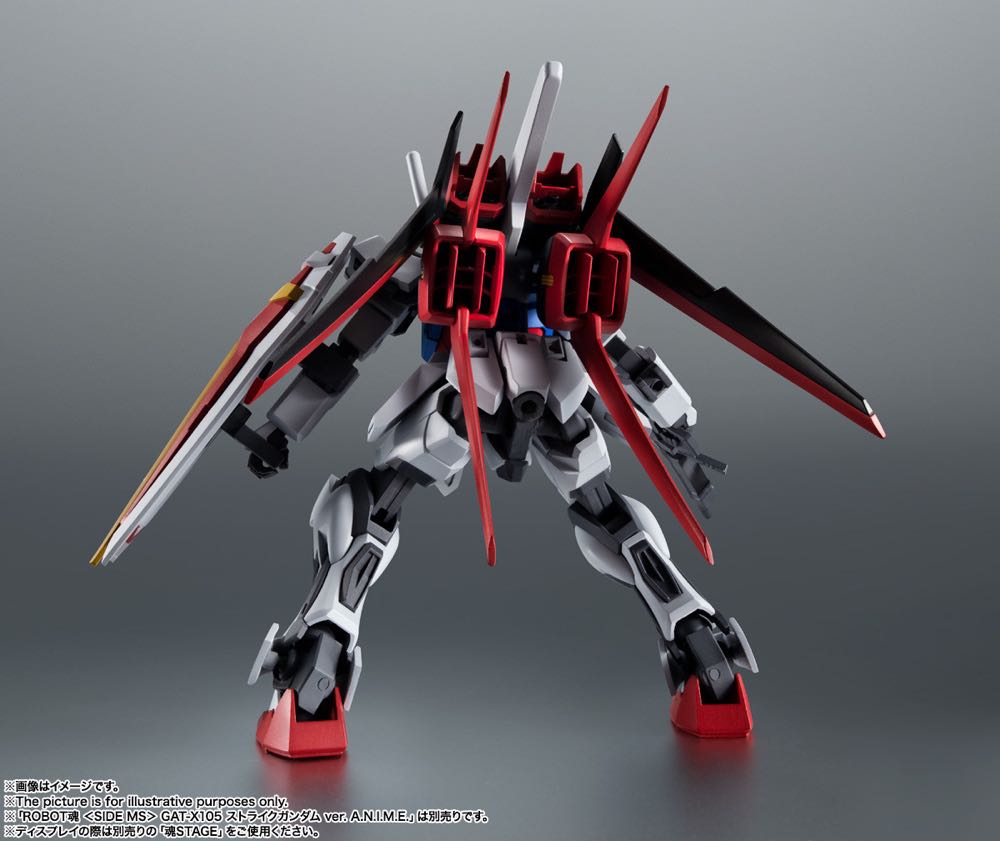 Bandai - Tamashii Nations - The Robot Spirits - Mobile Suit Gundam Seed - AQM/E-X01 Aile Striker & Effect Parts Set Version A.n.i.m.e. - Bandai Robot Spirits (The Robot Spirits - Mobile Suit Gundam) action figure collectible [Barcode 4573102637499] - Main Image 3