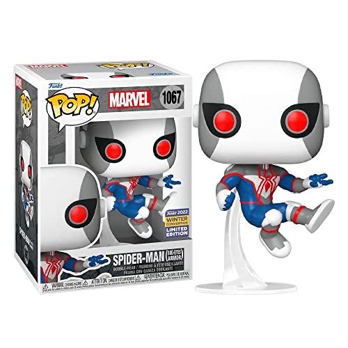 Funko Pop! Marvel: Spider-man Bug-eyes Armor White Blue Convention Marvel Comics Amazon Exclusive Collectable Vinyl Figure Gift Idea Official Merchandise Toys For Kids & Adults  action figure collectible [Barcode 889698653657] - Main Image 1