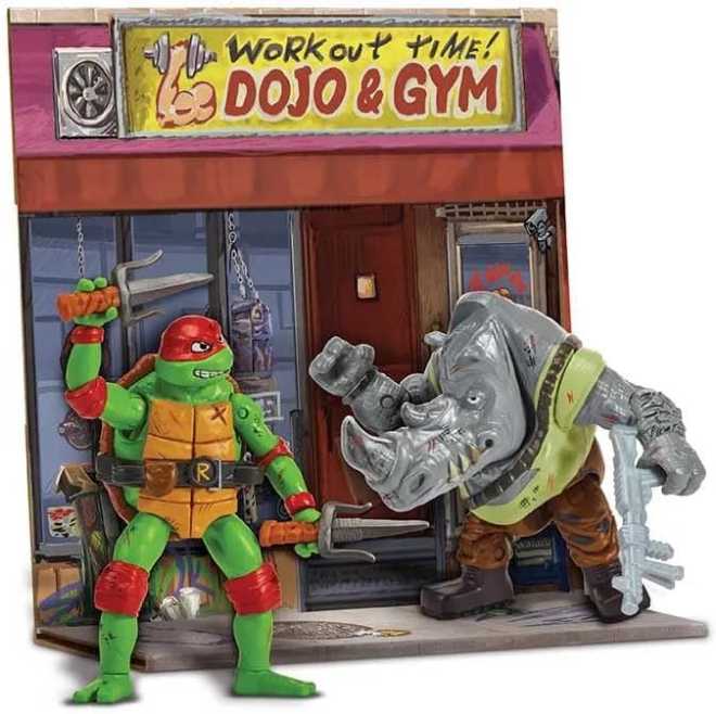 Raph vs. Rocksteady Battle Pack - Playmates (Teenage Mutant Ninja Turtles: Mutant Mayhem) action figure collectible [Barcode 043377833345] - Main Image 2