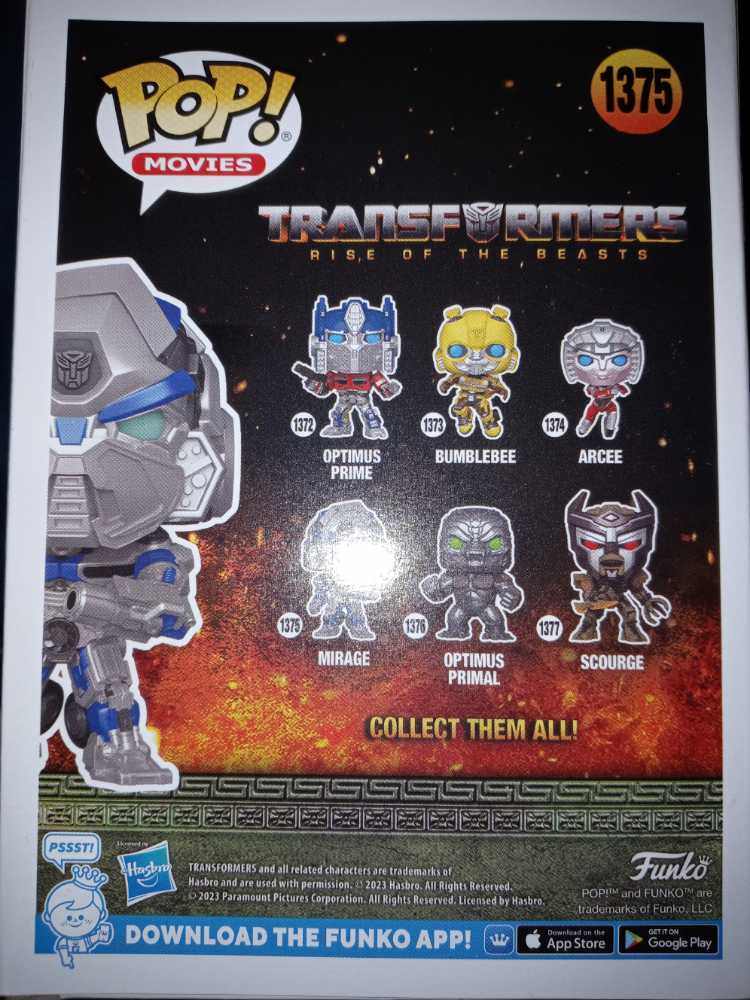 Transformers 1375 Rise Of The Beasts: Mirage - Funko (Transformers: Rise of the Beasts) (Transformers: Rise Of The Beasts) action figure collectible [Barcode 889698639569] - Main Image 2