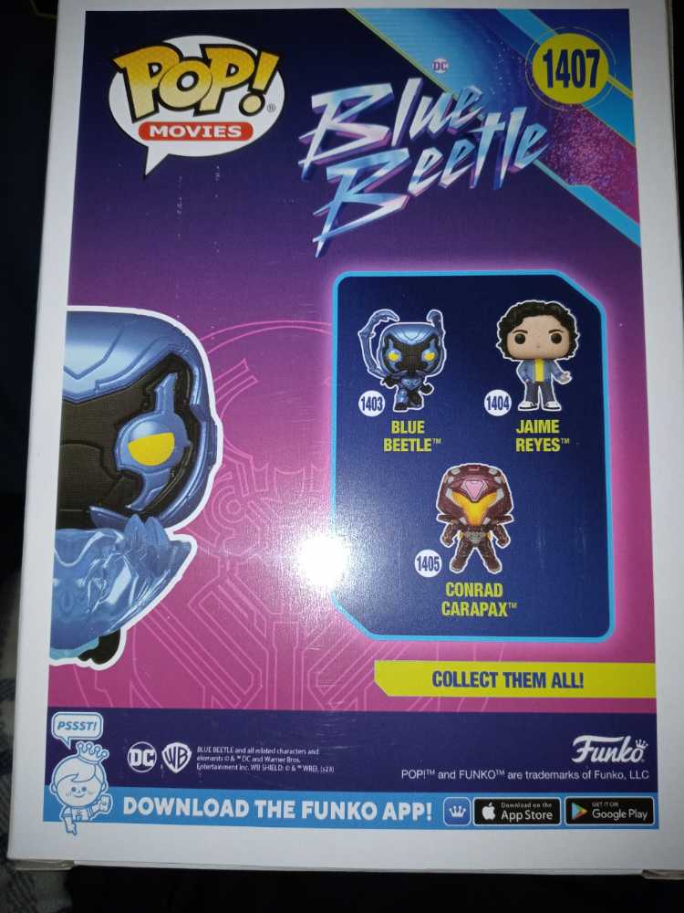 Blue Beetle: Blue Beetle In Flight #1407 - Funko (Blue Beetle) action figure collectible [Barcode 889698736367] - Main Image 2