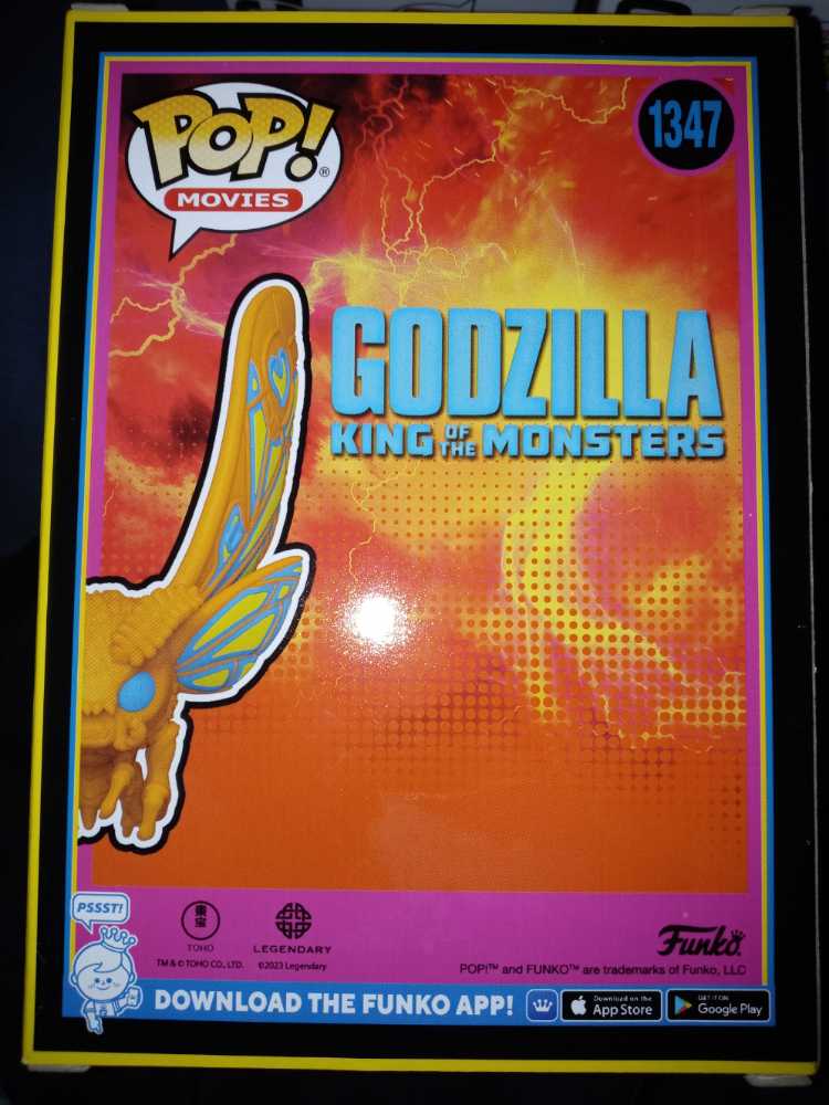 Godzilla King Of The Monsters #1347 : Pop! Movies Mothra Entertainment Earth Exclusive Limited Edition - Funko (Godzilla: King of the Monsters) (Godzilla: King of the Monsters) action figure collectible [Barcode 889698687232] - Main Image 2