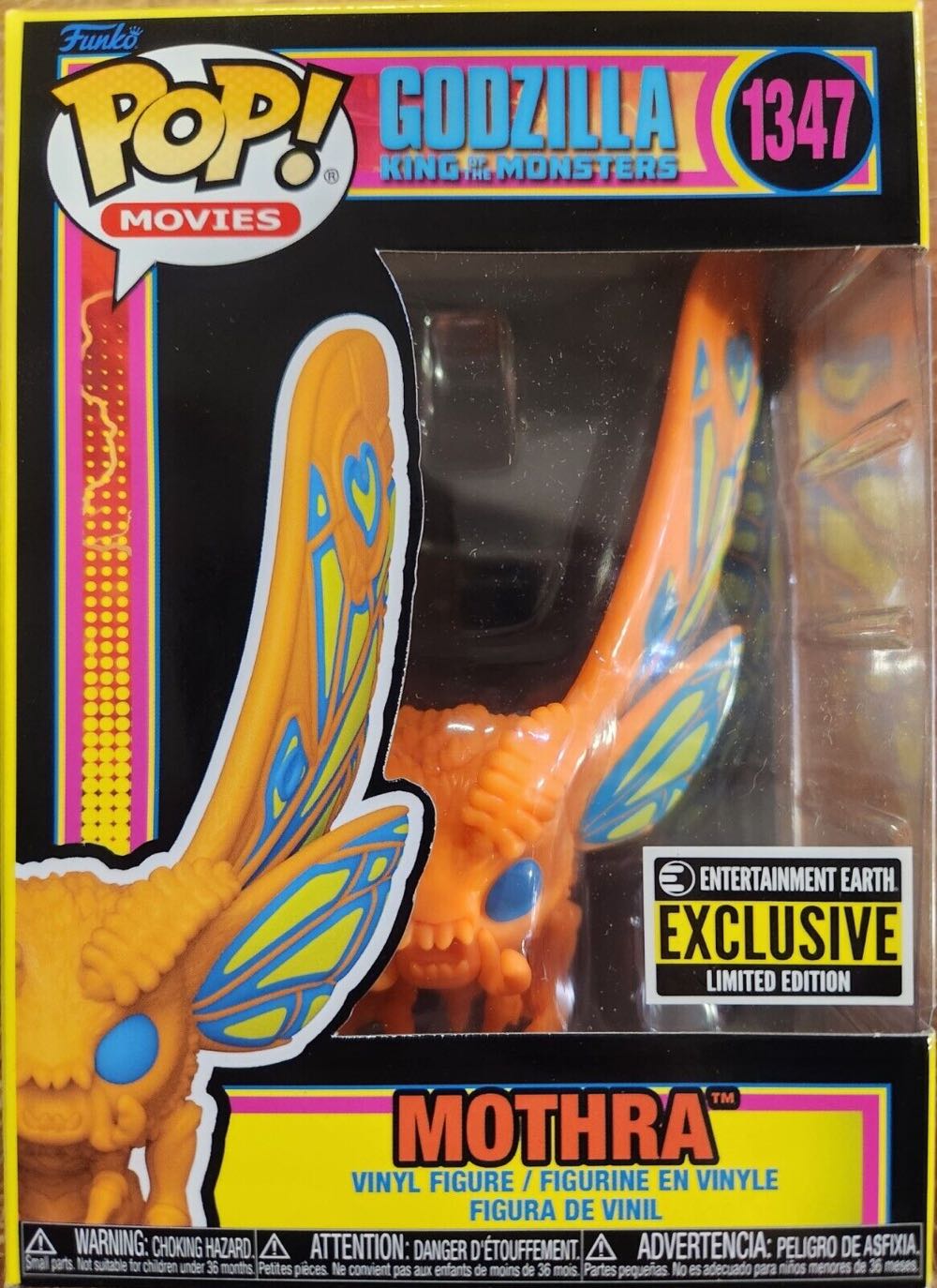 Godzilla King Of The Monsters #1347 : Pop! Movies Mothra Entertainment Earth Exclusive Limited Edition - Funko (Godzilla: King of the Monsters) (Godzilla: King of the Monsters) action figure collectible [Barcode 889698687232] - Main Image 3